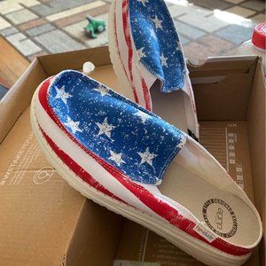 Hey Dude Lexi Star Spangled Mule Shoe